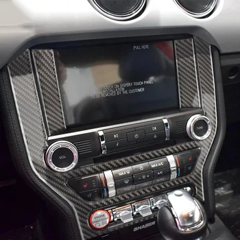 Ogljikovih Vlaken Avto notranje Trim Kritje Nalepke Za Ford Mustang-2018 2019 Armaturna Konzola Prestavna Plošča Dekoracijo Nalepke