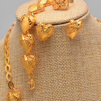 Etiopski Afriki, nevesta, Nakit sklopov visoke kakovosti svate nakit set Srce ogrlico ženske ogrlica izjavo ogrlica