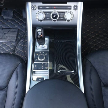 Ogljikovih Vlaken sredinski Konzoli, Prestavna Plošča Pokrov, Okvir Trim Nalepke za Land Rover Range Rover Sport-2017 LHD