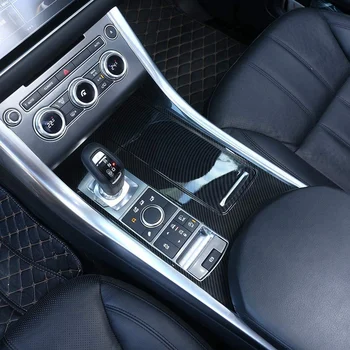 Ogljikovih Vlaken sredinski Konzoli, Prestavna Plošča Pokrov, Okvir Trim Nalepke za Land Rover Range Rover Sport-2017 LHD