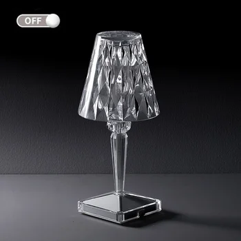 Italija Kartell Diamond namizne Svetilke USB Akril Vzdušje Lučka na Dotik Tip Postelji Svetilko Kristalno namizne Svetilke Ustvarjalne