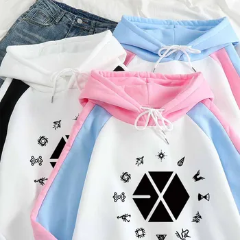 EXO band KPOP barvo hoodie 2021 jeseni in pozimi novo srčkan Harajuku slog majica osebno modni pulover Tee kop