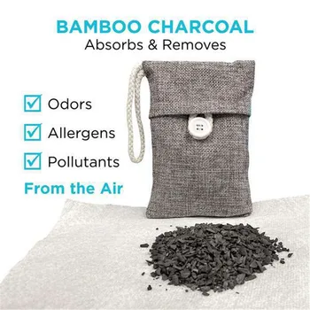 5Pack naravnega bambusa oglje zraka čiščenje vrečko narave, svežega zraka čistilec vrečke aktivnim ogljem