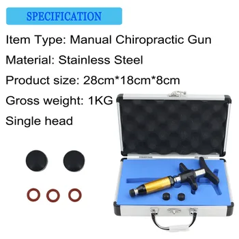 Chiropractic Prilagajanje Orodje Masaža Pištolo 6 Ravni Nastavljiv Popravek Pištola s 4 Glave, Hrbtenice Aktivator Instrument Telo Massager