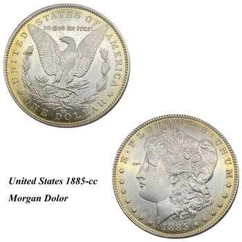 1885 CC zda Morgan En Dolar NAS Kovanec Cupronickel (Pozlačeno Srebro Morgan Srebrni Kovanec Dollor