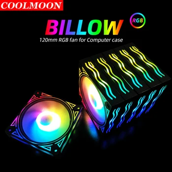Coolmoon Edinstveno CPU Radiator Billow Heatsink Odvajanje RGB Hladilni Ventilator 120 mm PC Primeru 6Pin Šasije za Podporo Daljinski upravljalnik