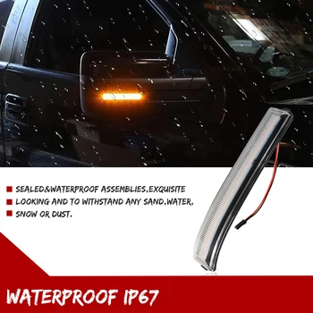 Jasno Objektiv Amber LED Sprednji Strani Zrcalni Reflektor Kazalnik Vključite Opozorilne Luči Za Ford F-150,Raptor SVT Strani Ogledalo Marker Svetlobe