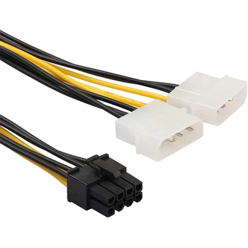10PCS 2 Molex 4 Pin, 8-Pin PCI Express grafično Kartico Pci-E ATX PSU Moč Pretvornik Kabel-Molex, da Pcie 8 Pin Adapter Kabel