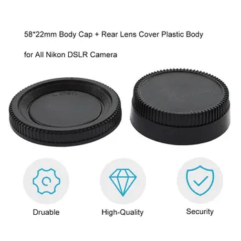 Pokrovček ohišja + Zadaj Pokrov Objektiva Kamere Plastičnih 1pcs 58*22 mm za za Nikon DSLR Objektiv Vroče po vsem Svetu ACEHE