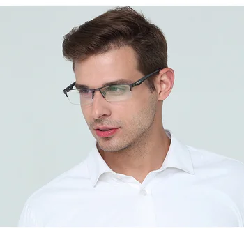 Novi Kovinski Okvir Jasno Obravnavi Očala Halfframe Poslovni Slog Očala Dvojno svetlobo Presbyopic Očala +1.0 +4.0 Moških Očala