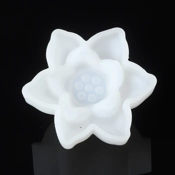 Najnovejši Lotus Flower Obliko Plesni Epoksi Smolo Livarski Kalup 3D Silikonsko Plesni Obrti Dekoracijo Orodje DIY Sveče, Mila, zaradi Česar Plesni