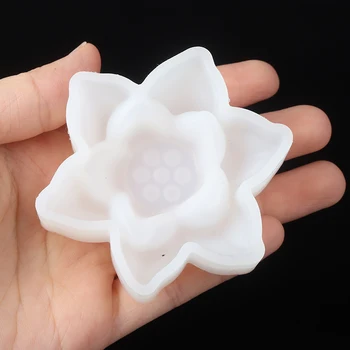 Najnovejši Lotus Flower Obliko Plesni Epoksi Smolo Livarski Kalup 3D Silikonsko Plesni Obrti Dekoracijo Orodje DIY Sveče, Mila, zaradi Česar Plesni