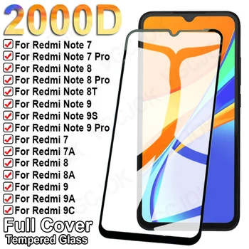 2000D Varnostne Zaščite Stekla Za Xiaomi Redmi Opomba 7 8 9 Pro 8T 9S Screen Protector Za Redmi 8A 9A 7A 9T 9AT 9C NFC Stekla Film