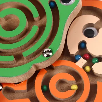 Otroške Lesene Magnetne Labirint Izobraževalne Montessori Igrače, Živali Labirint Skladbo Rokopis Pero Push Kroglice Puzzle Igrača Za Otroke