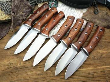 LCM66 lovski nož naravnost taktično knifeFixed Noži,jekla glavo+masivnega lesa ročaj Survival Nož,Kampiranje Reševalni Nož orodja