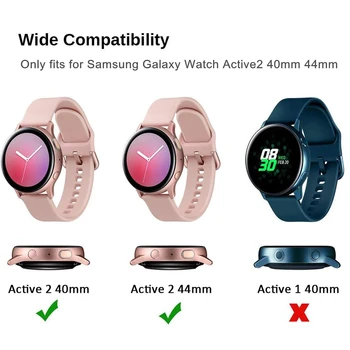 2 v 1 Primeru Screen Protector for Samsung Watch Active2 40 mm 44 Celotno Zaščitno Kaljeno Steklo Trdi Pokrovček za Aktivno 2
