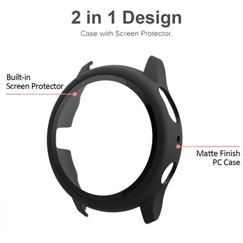 2 v 1 Primeru Screen Protector for Samsung Watch Active2 40 mm 44 Celotno Zaščitno Kaljeno Steklo Trdi Pokrovček za Aktivno 2