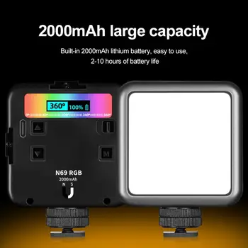 Prenosni RGB Osvetlitev Mini LED Fotoaparat Fill Light 2000mAh Baterije LED Panel Lučka Foto Video Razsvetljava za Youtube Tiktok