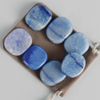 25*22*5 mm Palm Kamna naravna modra aventurine Zdravljenje quartz Crystal Prenosni Napis Reiki zdravljenje Čakre Mineralov kamni