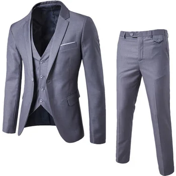 2021 moda za moške Slim obleke, moške poslovne športna oblačila groomsman tri-kos obleko Blazerji jakno, hlače, hlače telovnik določa