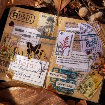 60pcs/paket retro rastlin znamk Bullet Journaling Morris vrt serije album dekoracijo nalepke študent tiskovine