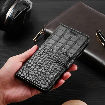 Luksuzni Flip Primeru Za Huawei Honor 9 STF-L09 STF-AL00 STF-AL10 STF-TL10 Kritje Krokodil Tekstura Usnja Knjiga Telefon Coque