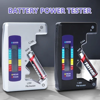 Universal Black Silver Baterije Tester za Gospodinjstvo Baterije Volt Checker Za C D N AA AAA 9V Baterije 1,5 V Gumb Celice LCD-Zaslon