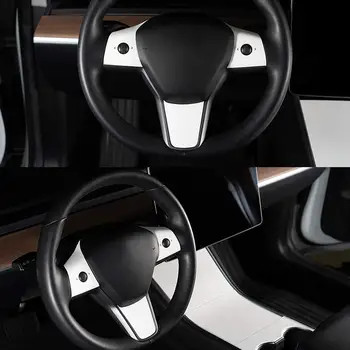 3Pcs Avto Styling Volan Gumbi, Okrasni Pokrov Avto Nalepke Notranje Spremembe Pribor Za Tesla Model 3