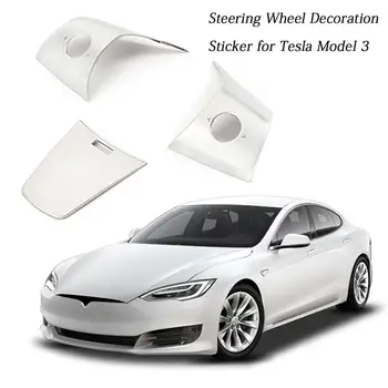 3Pcs Avto Styling Volan Gumbi, Okrasni Pokrov Avto Nalepke Notranje Spremembe Pribor Za Tesla Model 3