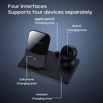 Visoka Kakovost 4 V 1 Brezžični Polnilec Za Apple Watch 6 5 4 Airpods Pro 15W Qi Hitro Brezžično Polnjenje Doki Za iPhone 12 11 XS