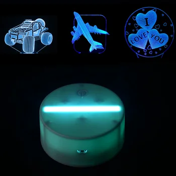 3D Dotik LED Luči Imetnik s Kablom USB/Baterije Svetilke Znanja Noč Svetlobe, Zamenjava 7 Barvno Pisane Luči Znanja Akril Imetnika
