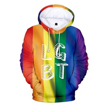 New Vroče LGBT Logotip 3D Tiskanja Hoodies Pisane Mavrice Za Lezbijke, Geji, LGBT Pride Hoodie Moški Ženske Modni Pulover Sweatshirts