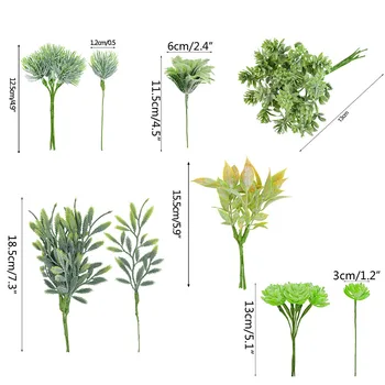 2 šopek Zelena Umetno Succulents Rastline za Dom Vrt Dekoracijo Poroke Rastline Steno Cvet Bonsaj Ponaredek Rastlin