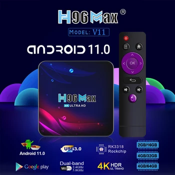 NOVO H96 Max V11 Smart TV Box Android 11 16 G/32 G/64 G ROM Wifi 4K Youtube H96MAX 2G/4G Android TVBOX Set Top Box Media Player 2021