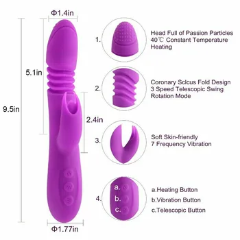 Ogrevanje Samodejno Thrusting Vibrator Rabbit Vibrator Za Klitoris Stimulator Spolnih Pralni Ženske Erotične Igrače Vagina Massager Za Ponovno Polnjenje
