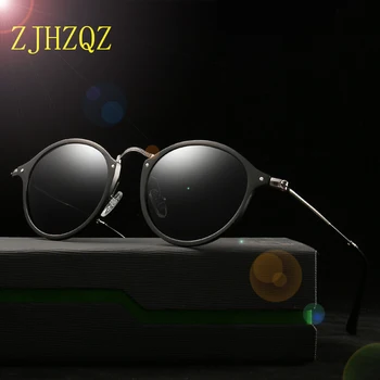 Hipi Modna Unisex sončna Očala Polarizirana Prevleko Modre Ogledalo UV400 Objektiv Vožnjo sončna Očala Krog Moški Eyewears Za Moške/Ženske