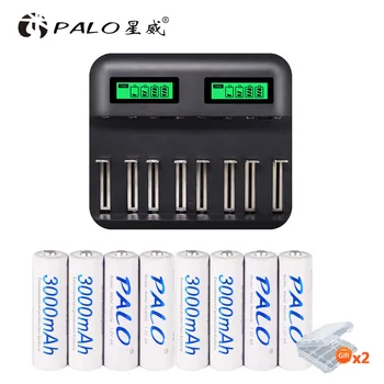 PALO 1,2 V Ni-MH AA AAA polnilne baterije withLCD zaslon Smart USB Polnilec za AA, AAA, C, D Velikost Baterije za ponovno Polnjenje