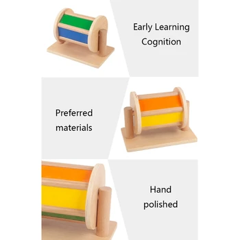 Montessori Učno Pomoč Montessori Lesene Tekstilne Boben 0-3 Let Ic Razred Dojenčka Zgodnje Izobraževanje Izobraževalne Igrače