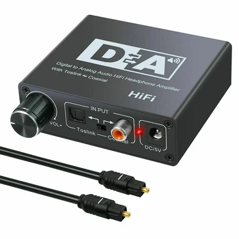 Hi-fi DAC Amp Digitalno Analogni Avdio Pretvornik RCA 3,5 mm izhod za Slušalke Ojačevalnik Toslink Optični Koaksialni Izhod Decodificador