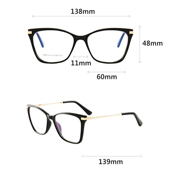 Ženske Ultralahkih Cat-Eye Glasses Okvir Anti-Modra Svetloba Računalnik Dekoracijo Kozarcev Okvir Kratkovidnost Optičnih Očal Okvir TR7017