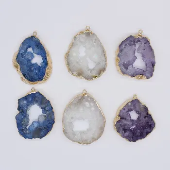 2020 debelo barvi kristala naravnega kamna obesek za ilegalne DIY za ogrlico ali nakit, izdelava