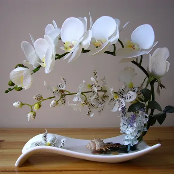 Metulj Orhideja Umetno Cvetje Niz Ponarejenega Cvet Keramične Vaze Ornament Phalaenopsis Figur Doma Oprema Dekoracijo Obrti