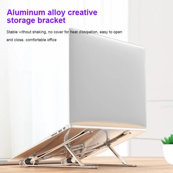 Sedem Stopenj Nastavitev Višine Aluminij Zlitine Tablet Vesa Mount Zložljivo Prenosno Laptop Stand Imetnik Rack