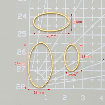 10pcs 3 Velikost Ovalne Geometrijske Čar Zlato iz Nerjavečega Jekla Odprt Okvir Plesni Okvir DIY Nakit Material Proizvodnje