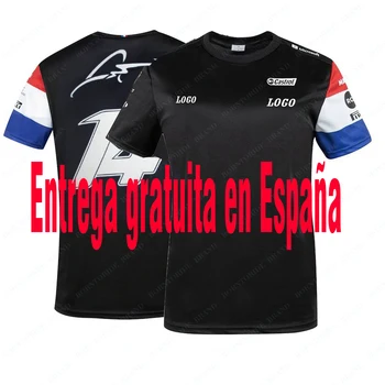 Brezplačna Dostava Španija Alpske 2021 Sezona F1 Team Racing Car Fan T-Shirt Črno Modra Jersey Teamline Majica Kratek Rokav Obleka