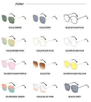 Retro Kvadratnih sončna Očala Ženske blagovne Znamke Oblikovalec Kovinski Okvir sončna Očala Modni Moški Gradient Odtenki Oculos UV400