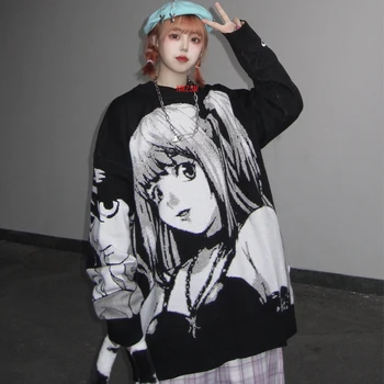 Anime Smrti Opomba Misa Cosplay Kostume Amane Imitacija Usnja Seksi Cev Vrhovi Pulover Enotno Obleko Anime Ohlapen pulover obleke
