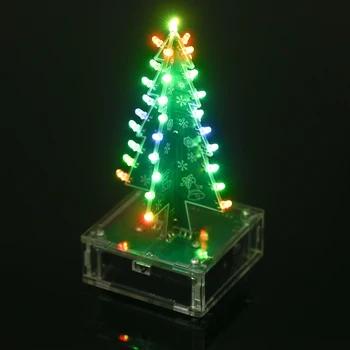 Barvita DIY Božično Drevo komplet za Enostavno Izdelavo LED Luči Akril Božično Drevo z Glasbo, Elektronsko Učenje Kit Modul