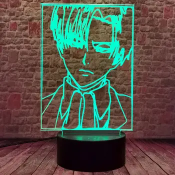 Kul 3D Iluzije LED Desk Nočna Pisane Spreminjanje Lučka za Napad na Titan Anime akcijski in igrače številke Otroci