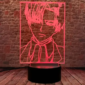 Kul 3D Iluzije LED Desk Nočna Pisane Spreminjanje Lučka za Napad na Titan Anime akcijski in igrače številke Otroci
